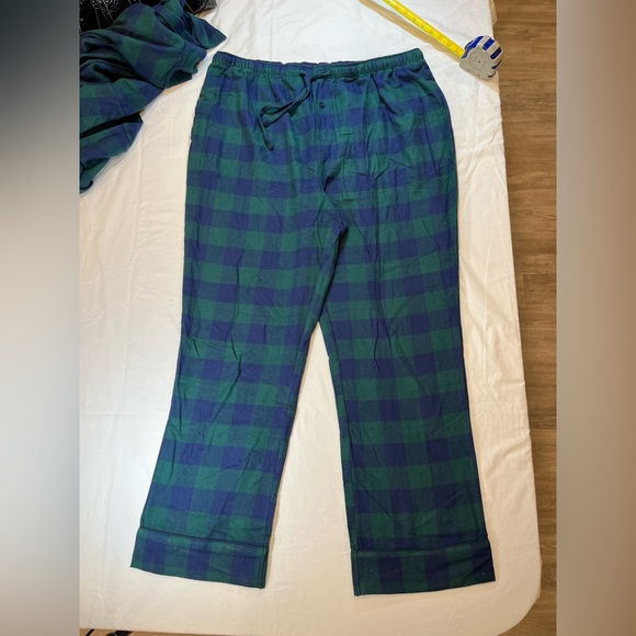 Royal Mount Flannel Pajamas Set Men’s 2XL Blue Green Checkered Button down top - Picture 13 of 14